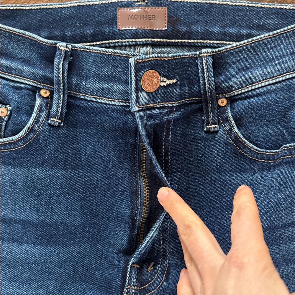 MOTHER The Outsider Ankle Fray Jeans Uncharted Waters Size 26 - Picture 7 of 12